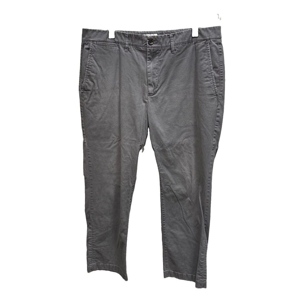 Goodfellow Hennepin Chino Gray 38X30 L Cotton Blend Zip Pockets Buttons Straight
